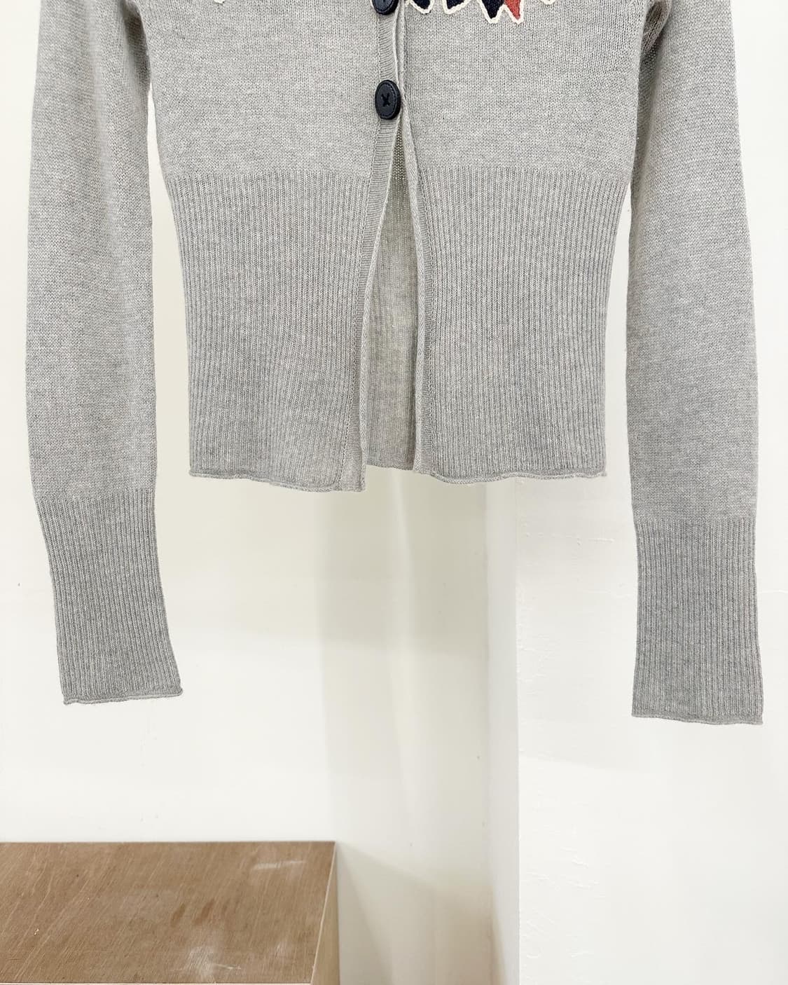 빈티지 tsesay 그레이 플라워패턴 캐시미어 가디건 상품이미지5