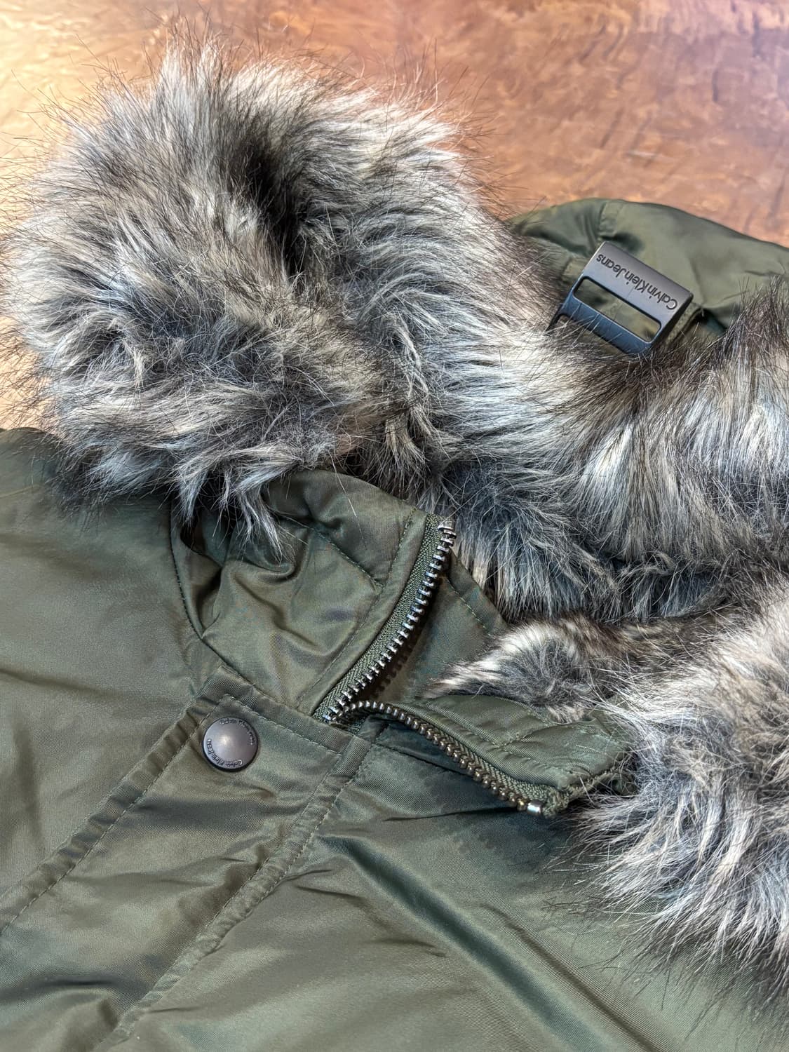 Calvin Klein Jeans 캘빈클라인진스 후드퍼 야상 패딩 M 상품이미지3