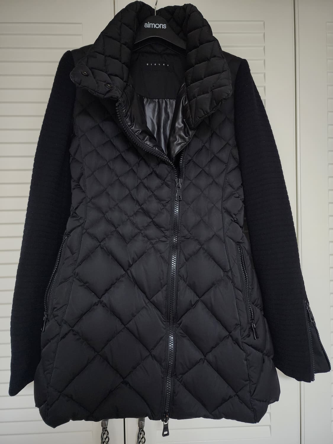시슬리 다이아몬드 퀼팅 슬림 A라인 덕다운 패딩 코트 상품이미지1