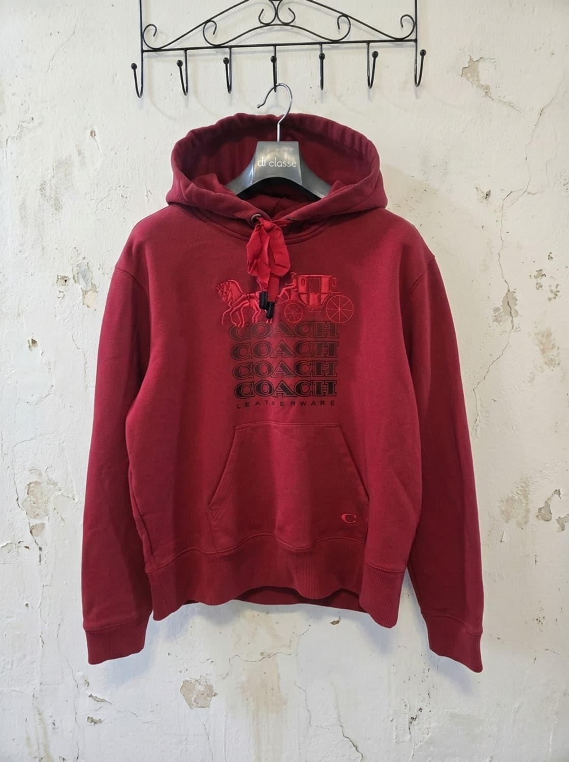 코치 레드 로고 후드티 S 상품이미지1