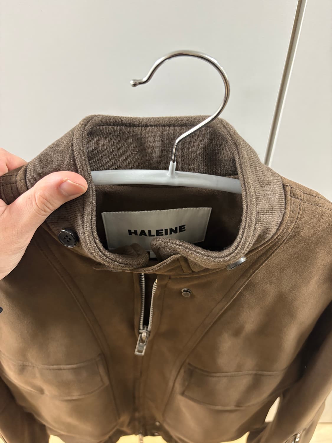 알렌느 3D 포우 스웨이드 봄버 자켓 브라운 1사이즈 상품이미지4