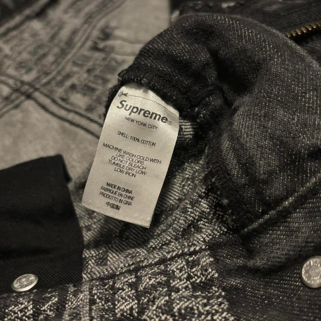 슈프림 트레이드마크 자카드 배기 진 워시드 블랙 상품이미지5