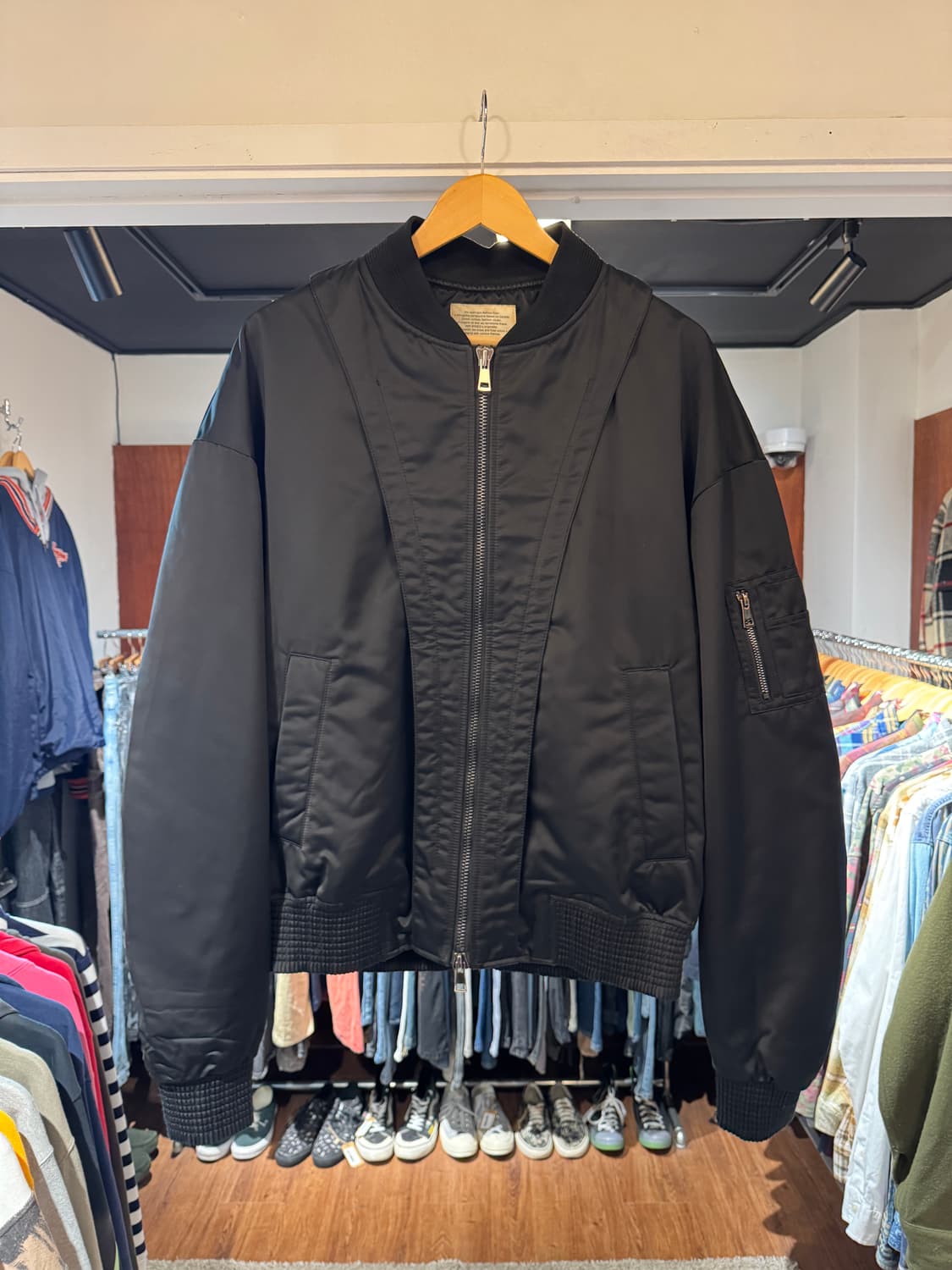 메종미네드 셔링 플라이트 자켓 항공점퍼 블루종 L 상품이미지1