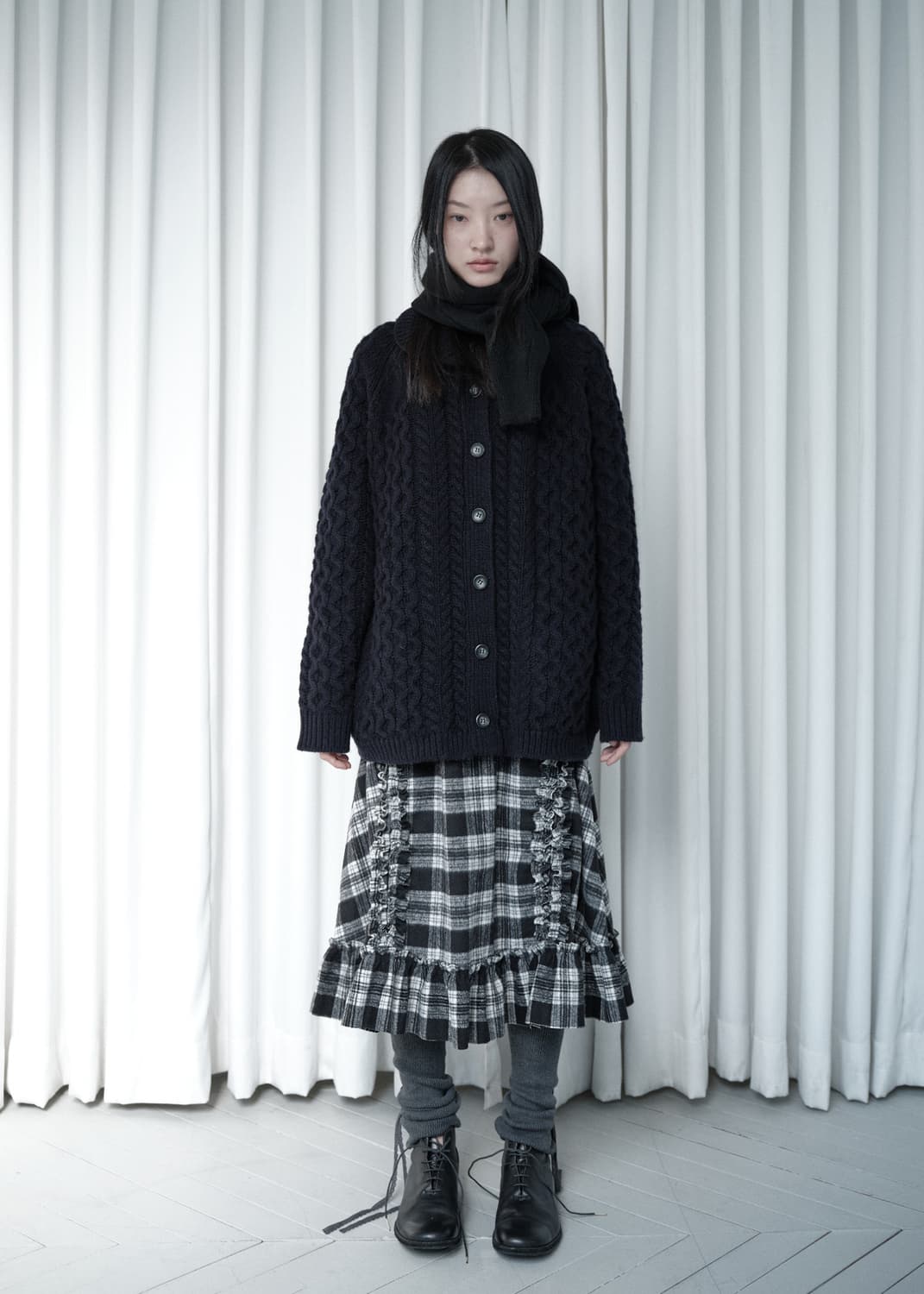 생긴스튜디오 러플 울 스커트 상품이미지6