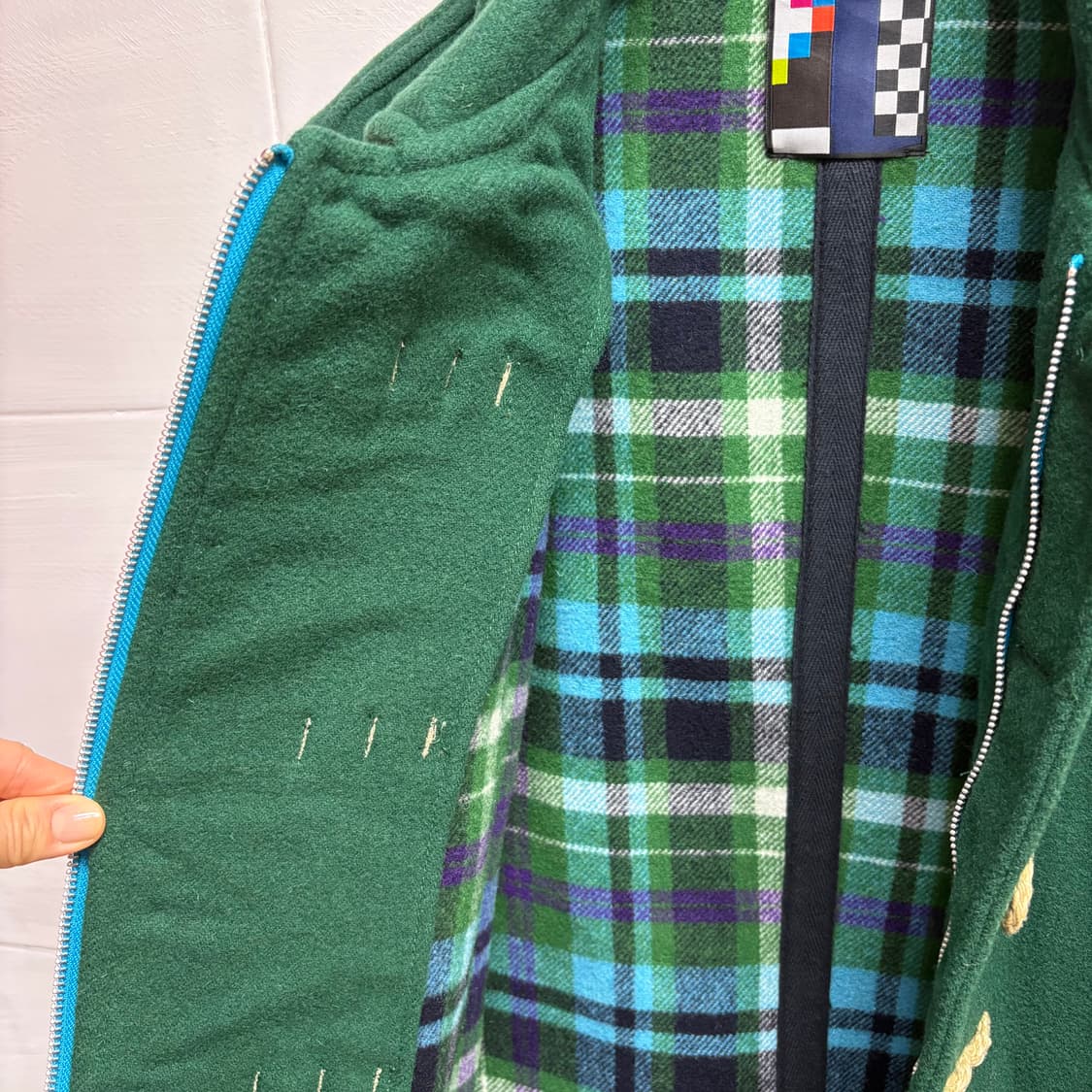 Graniph 그라니프 그린 더플 반코트 자켓  상품이미지5