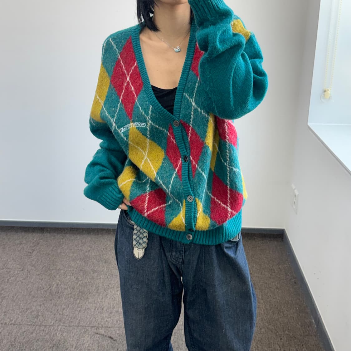 Thisisneverthat 디스이즈네버댓 아가일 패턴 그린 가디건 상품이미지2