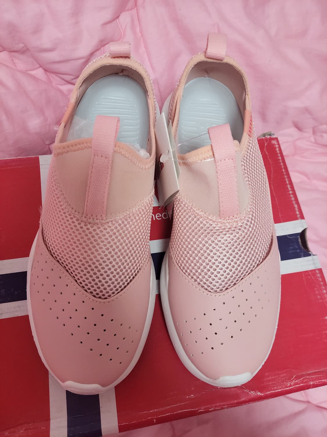 급처미사용새상품!스코노 피치핑크 메쉬 슬립온 스니커즈 운동화 레니본st 상품이미지5
