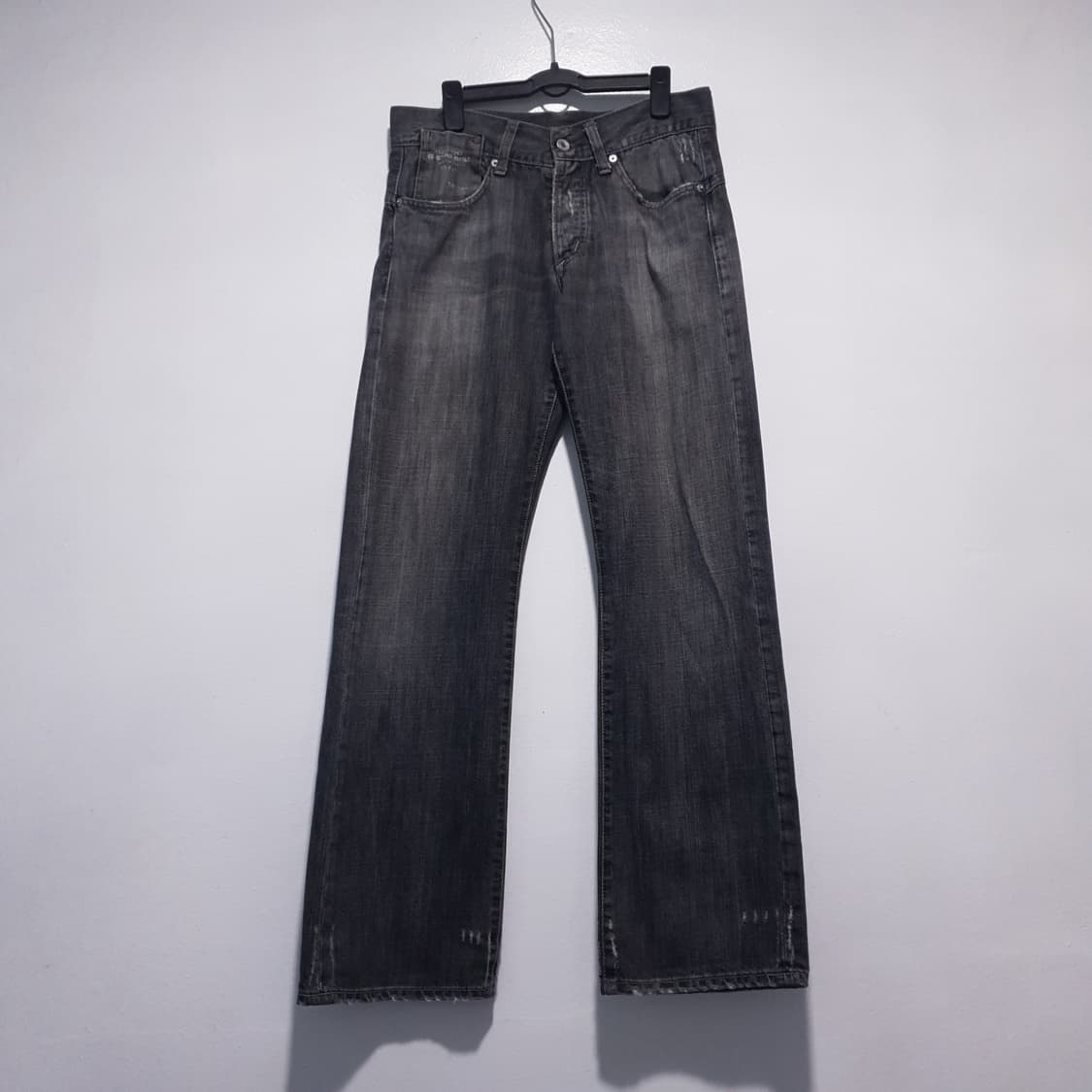 지스타로우 재팬 흑청 워싱 스트레이트 데님 팬츠 청바지 (31-32인치) 상품이미지1