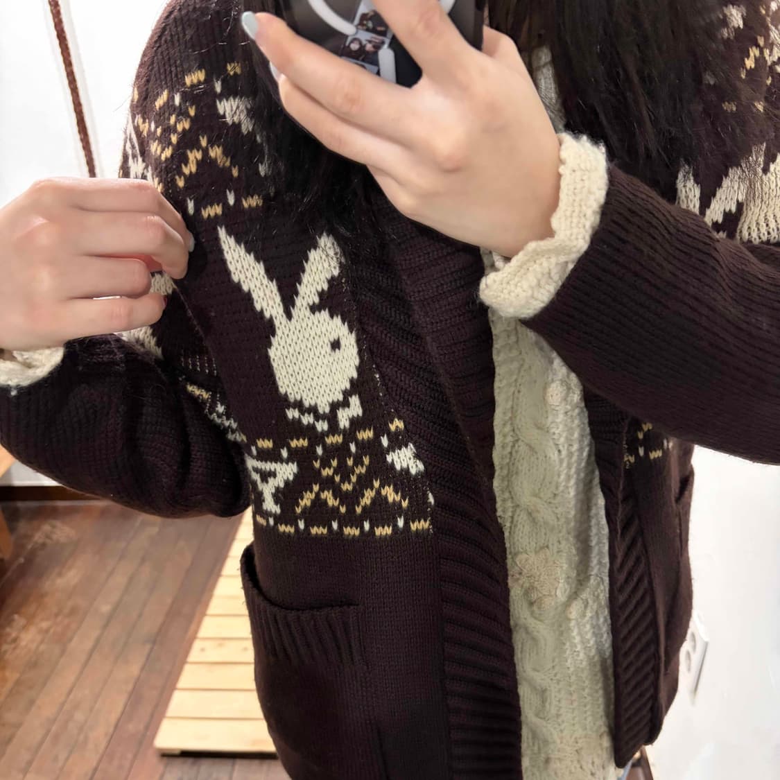 90s 플레이 보이 울 코위찬 가디건 상품이미지10