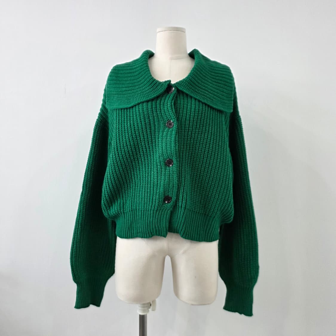 GRL그린 와이드카라 벌룬 니트 가디건 상품이미지1
