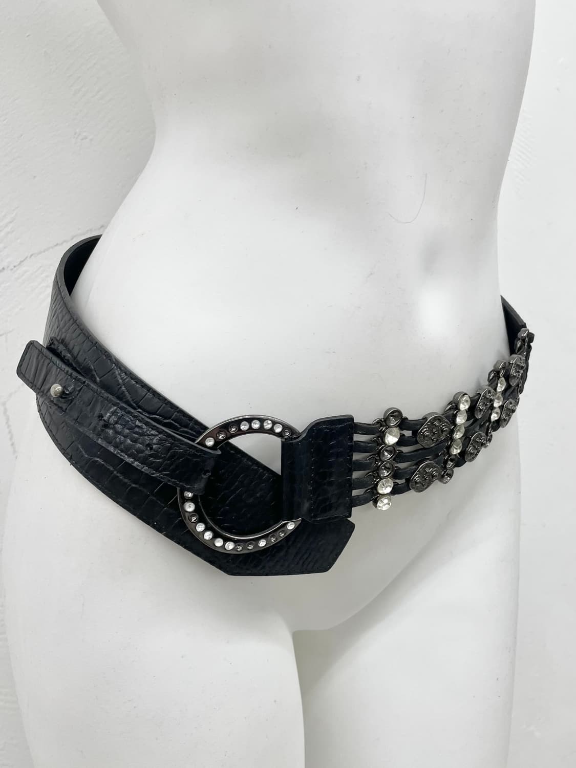 블랙페어리 와이드 큐빅 버클 벨트 상품이미지2