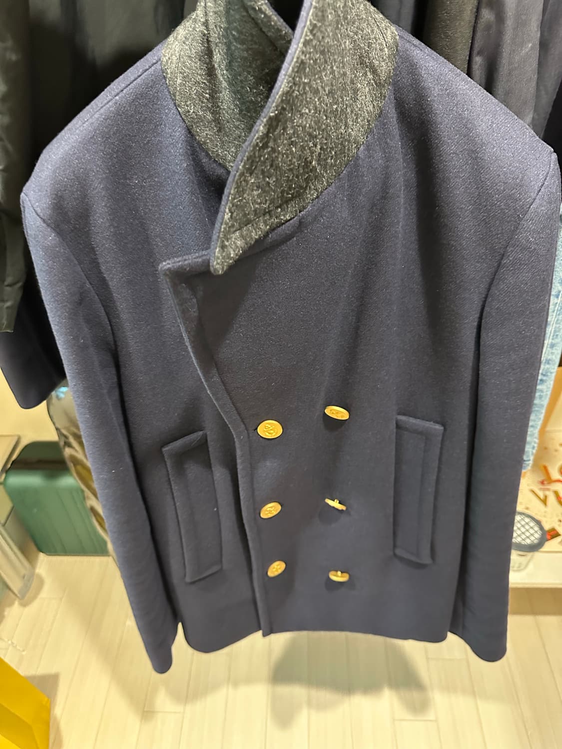 발렌티노 네이비 금장피코트 48 상품이미지3