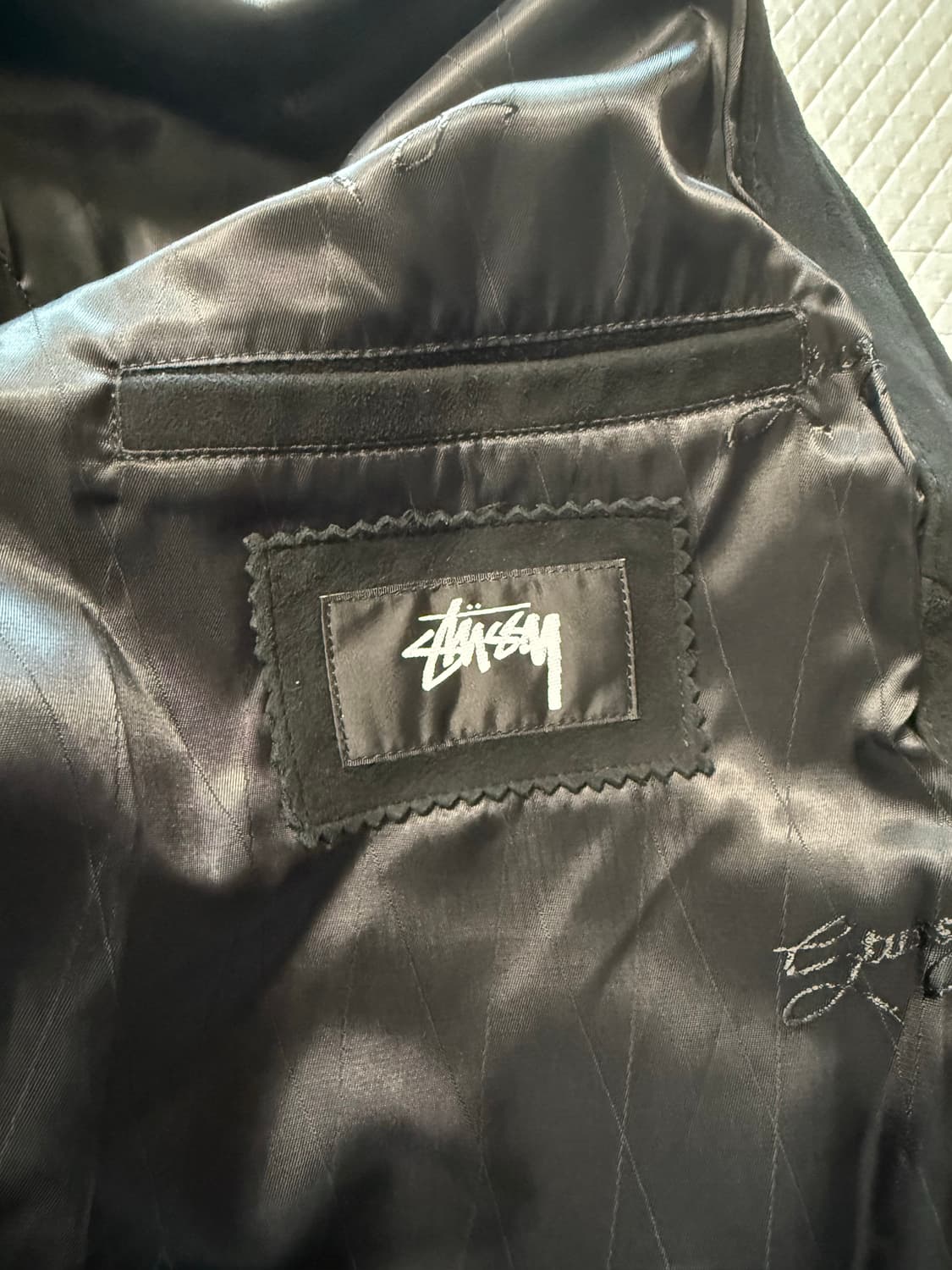 (L) 스투시 양가죽 스웨이드 빙 자켓  상품이미지4