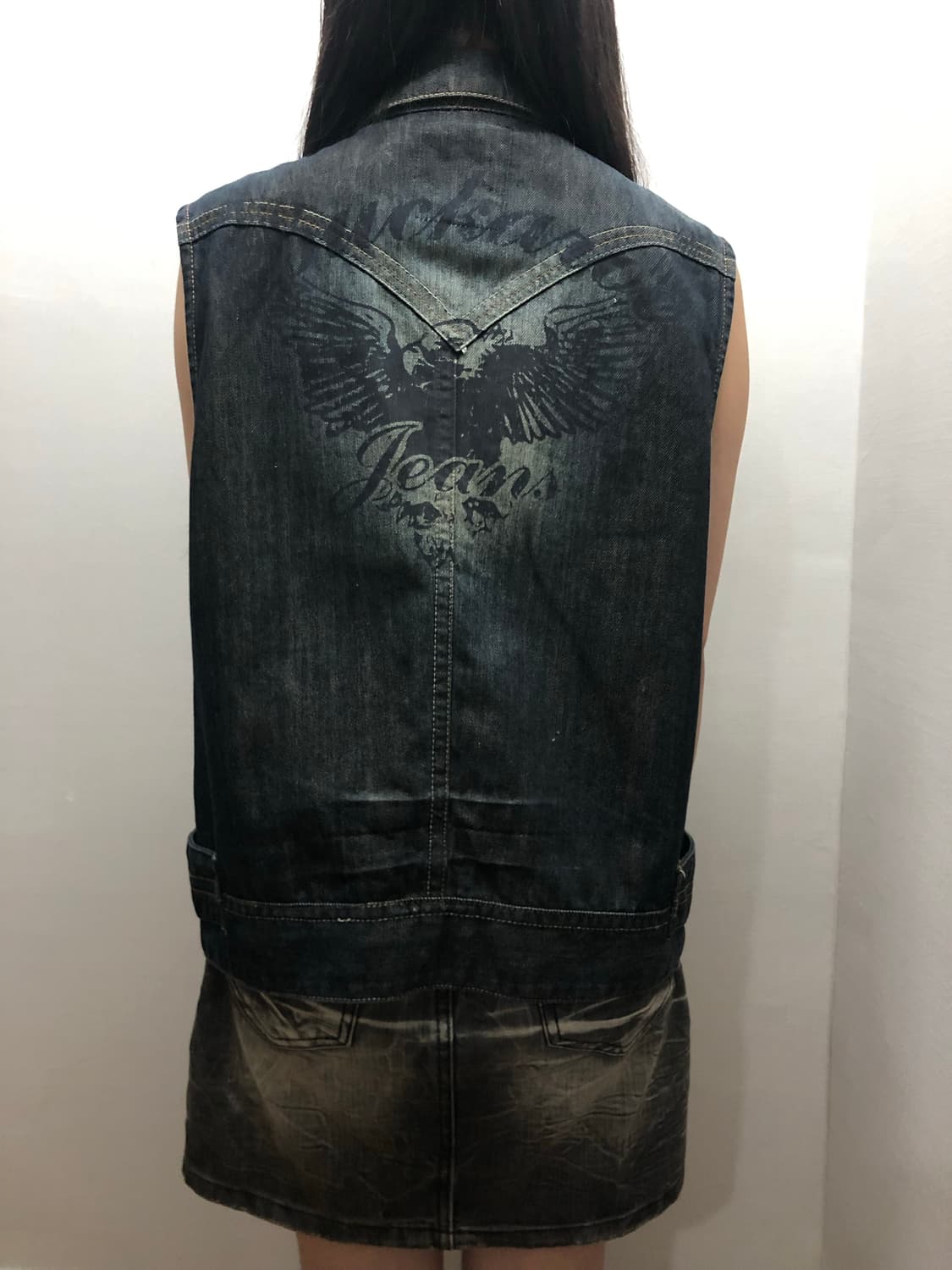 빈티지 버커루 데님 펑크 베스트 상품이미지9