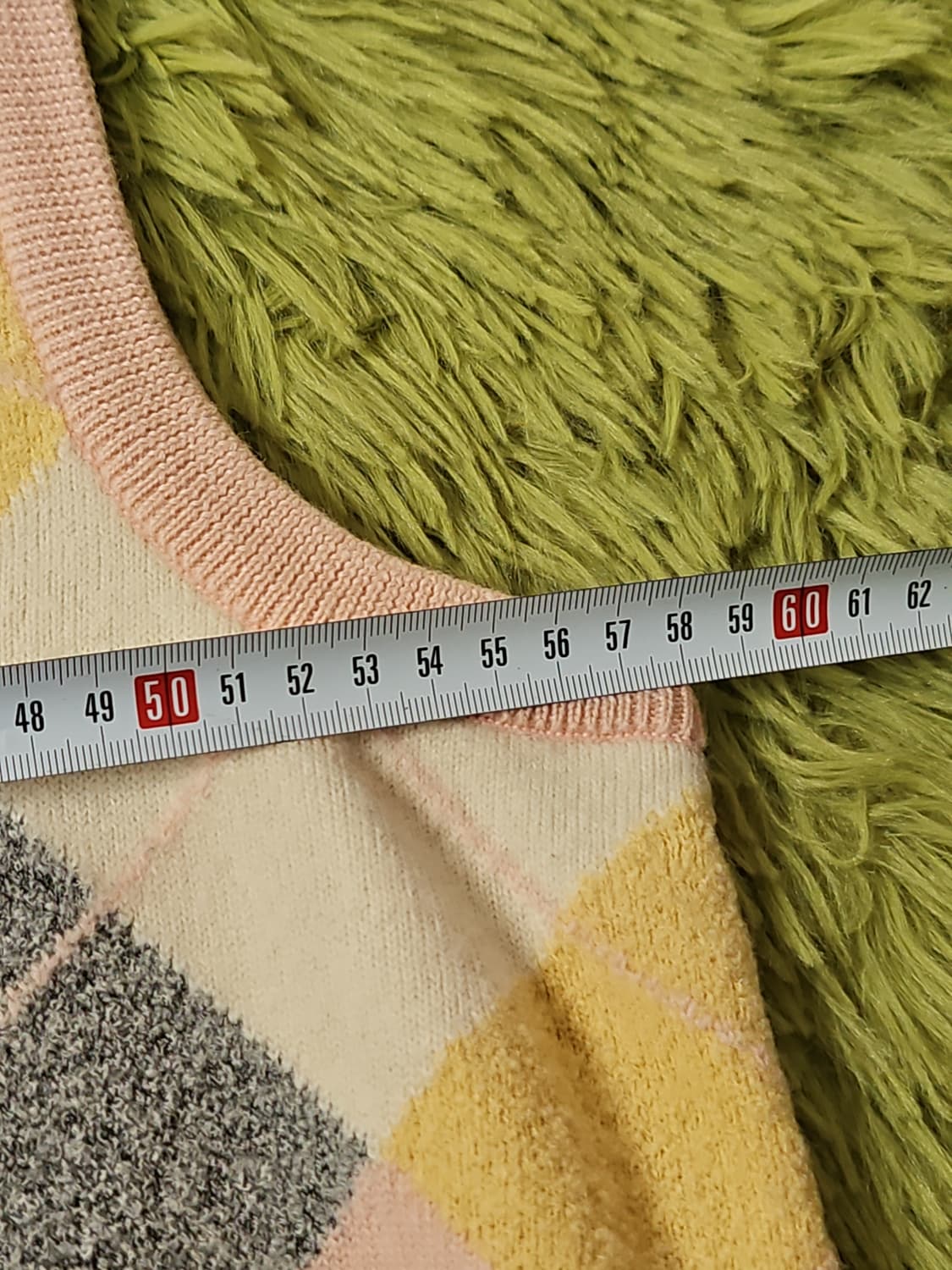 블랙앤화이트 아가일 울 니트 조끼 LL 상품이미지6