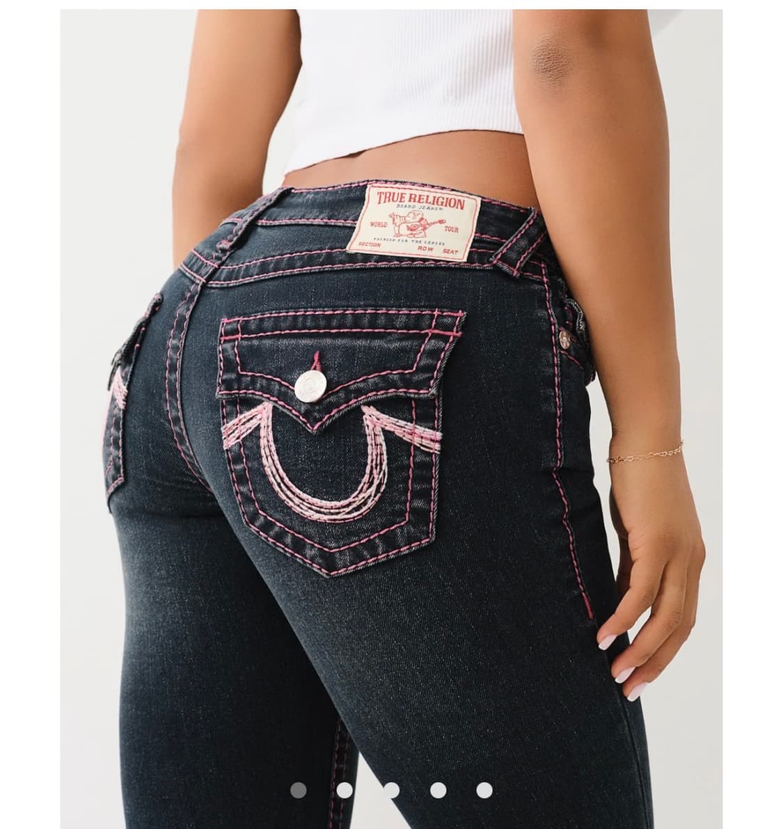 트루릴리젼 핑크스티치 부츠컷 팬츠 갸루 y2k 상품이미지1