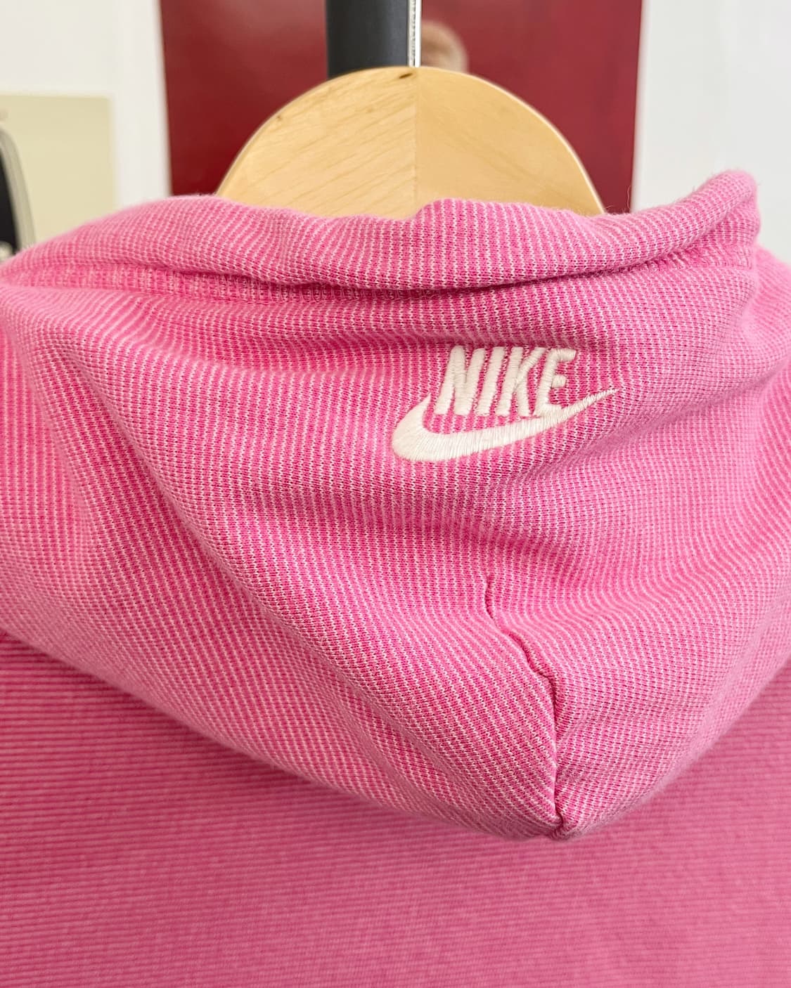 나이키 00s 아치로고 스트라이프 딸기우유 핑크 후드집업 상품이미지7