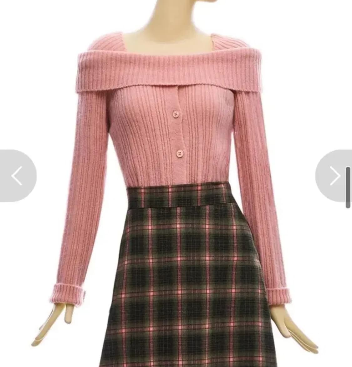 블루레이스 반오프숄더 핑크 니트  상품이미지1