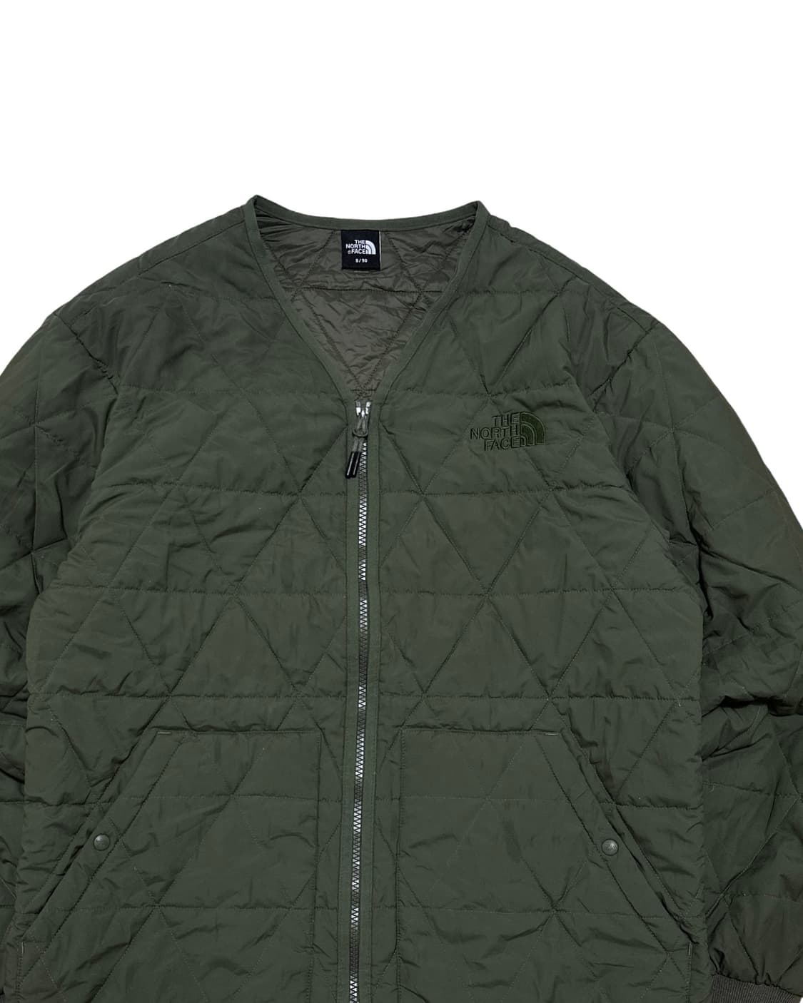 노스페이스 카키 가디건 경량패딩 상품이미지2