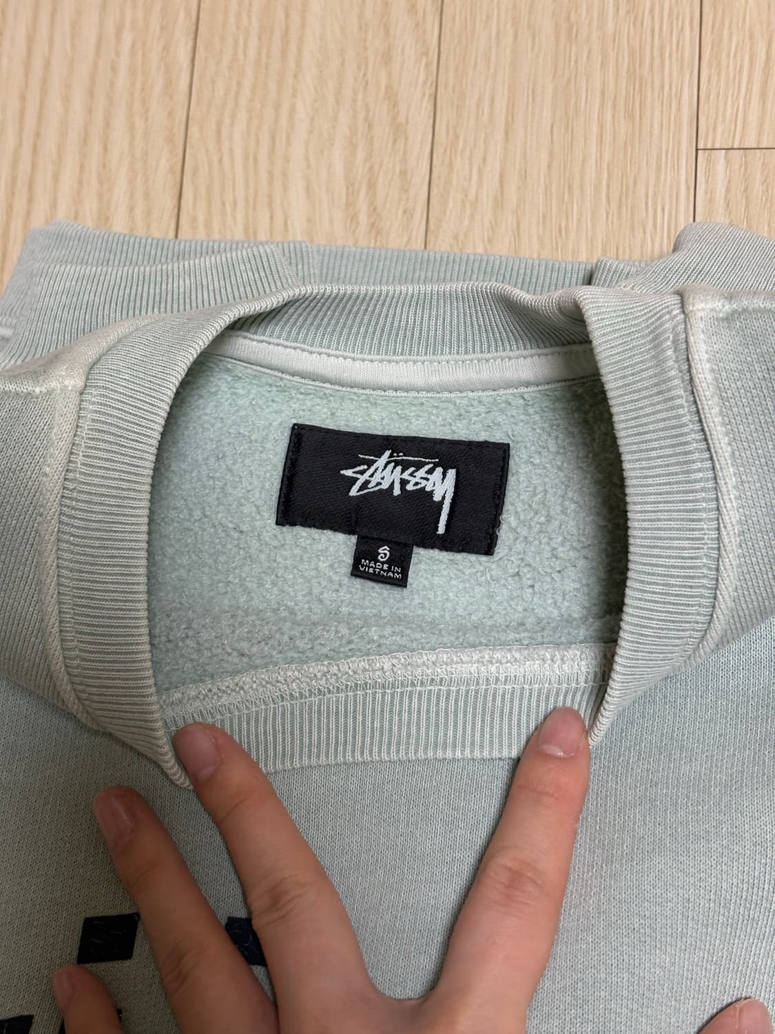 스투시 빅 크랙클 스포츠 크루 라이트 블루 상품이미지5