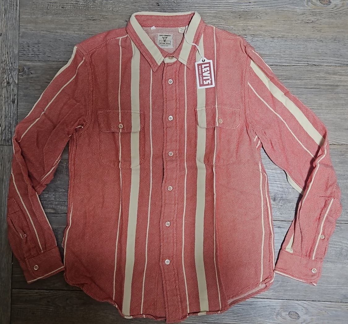 리바이스 LVC 1950'S 숏혼 셔츠 롱보드 레드 S 상품이미지1