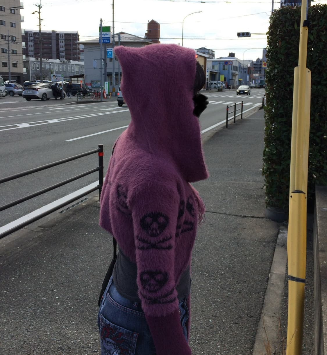 해골 니트 크롭 후드집업  상품이미지2