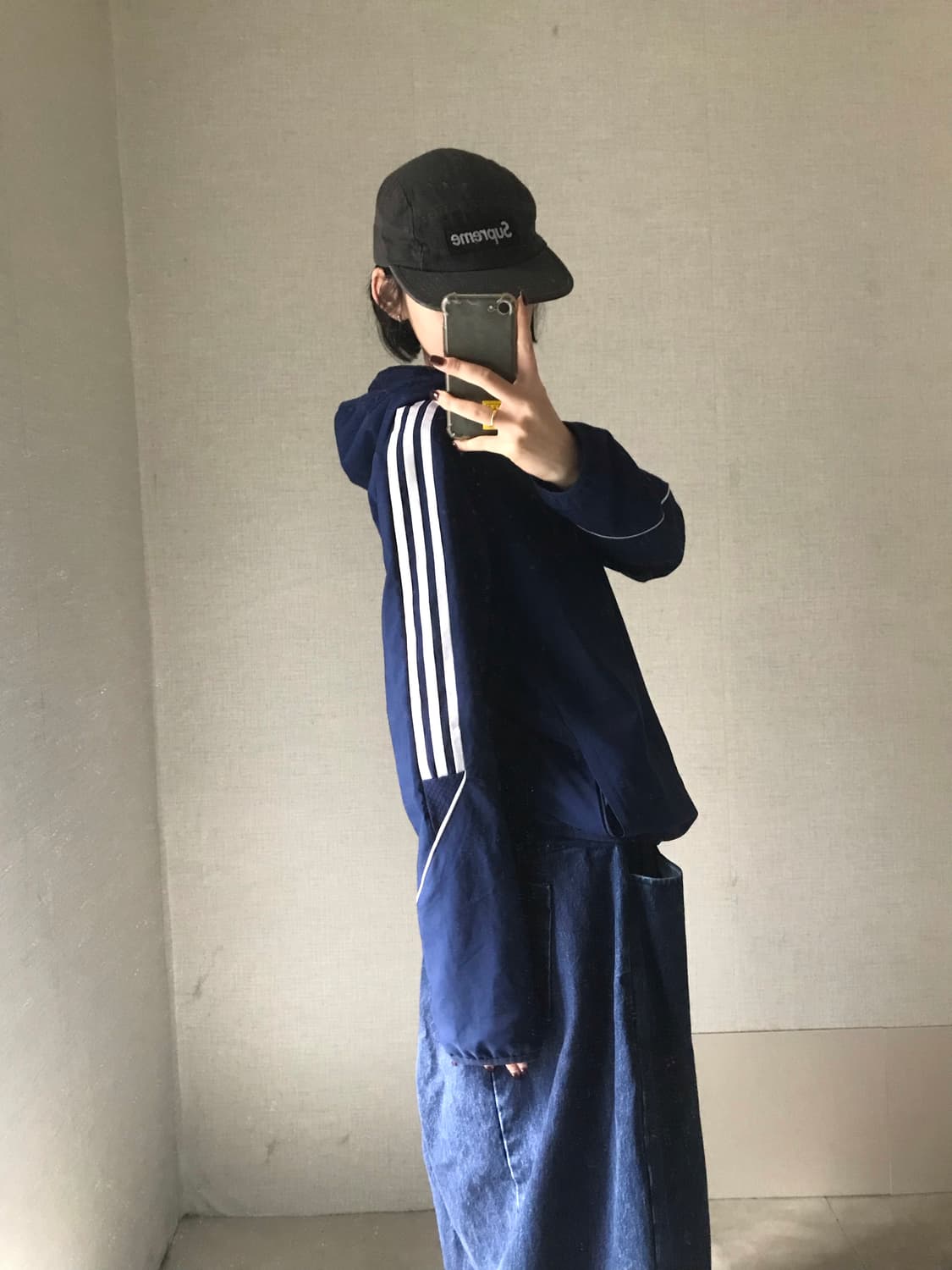 아디다스 네이비 삼선 바람막이 상품이미지2