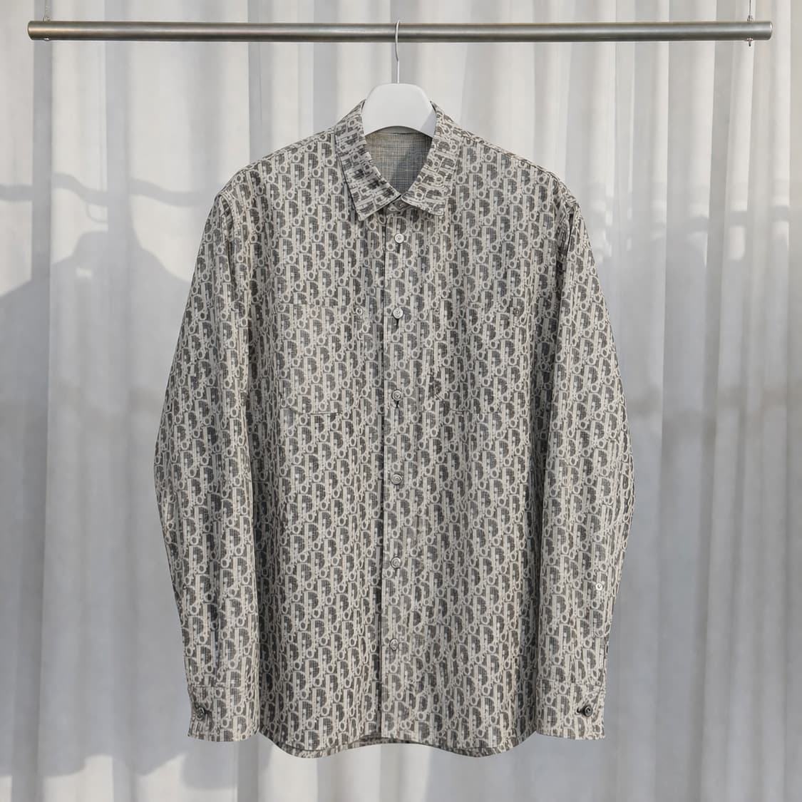 A+ / 42 (105-110) 디올 오블리크 카스리 데님 셔츠 그레이 상품이미지1