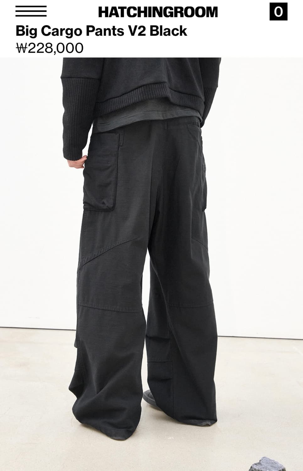 해칭룸  Big Cargo Pants V2 Black 상품이미지4