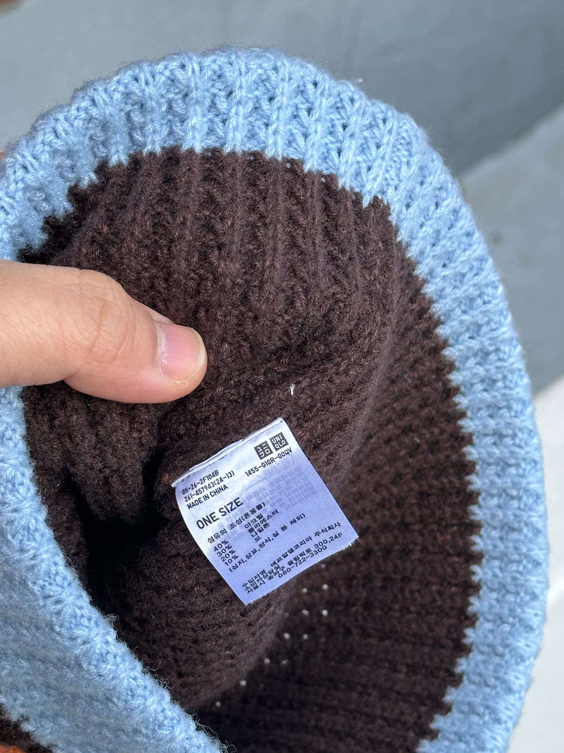 [F] 마르니 유니클로 콜라보 배색 니트 비니 모자 상품이미지4