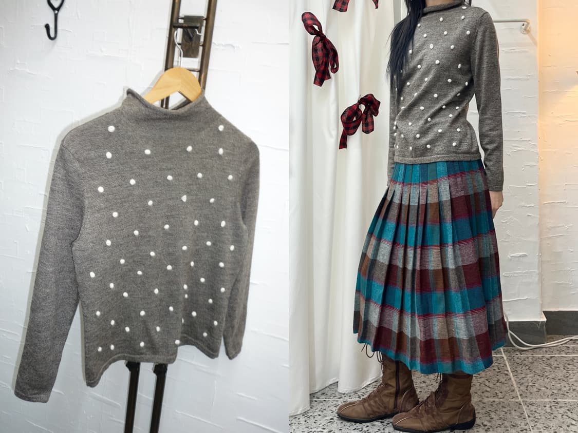 Pom-Pom brown knit 상품이미지1