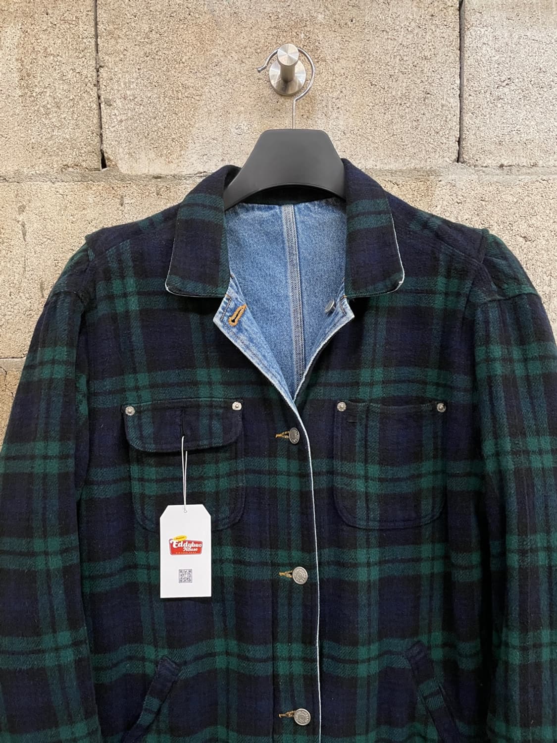 80s 폴로 랄프로렌 리버시블 타탄 체크 데님 자켓  상품이미지2