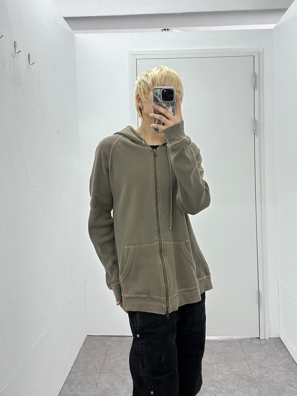 Rush hour 2way waffle khaki hood zip 상품이미지2