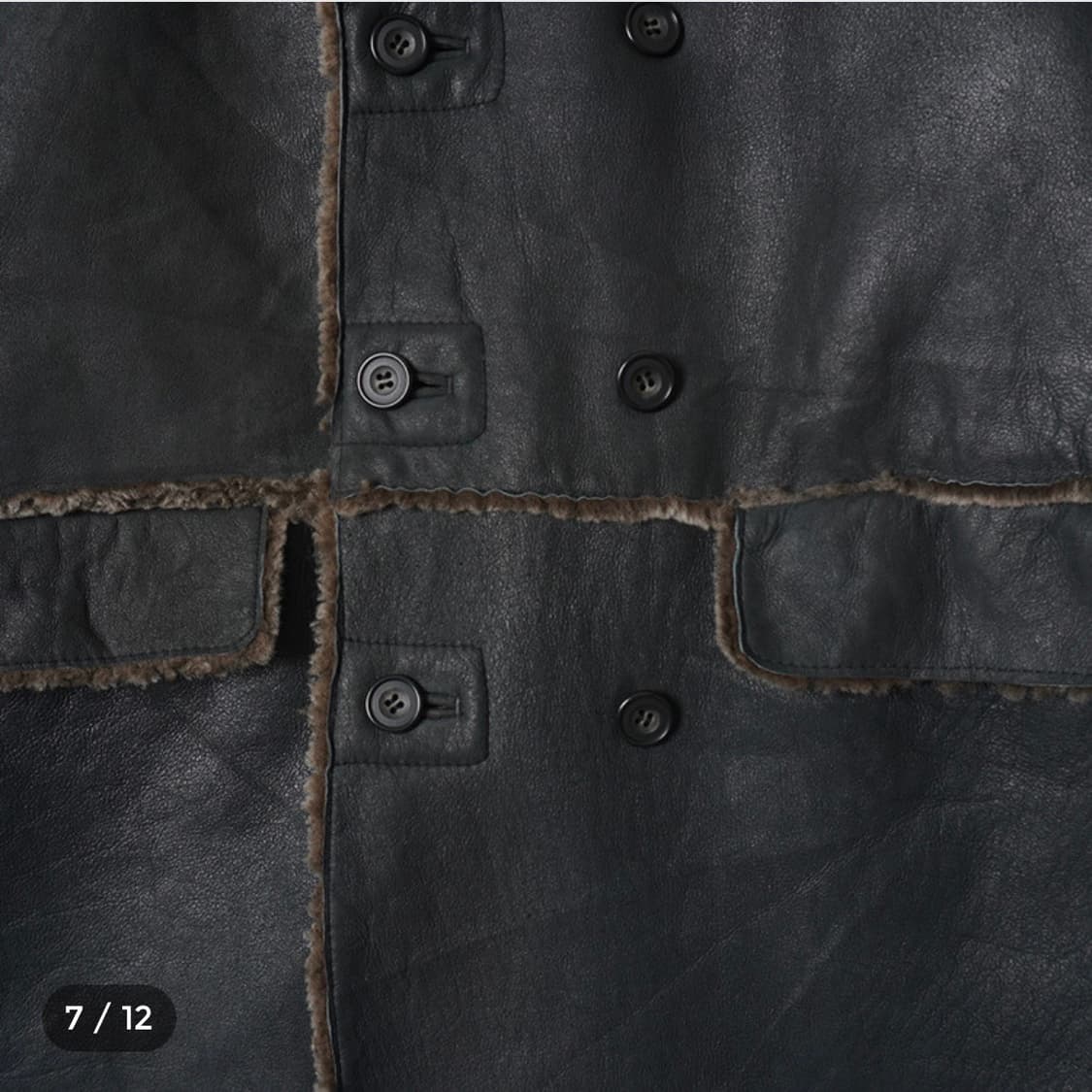 양가죽 무스탕 미디 코트 상품이미지7