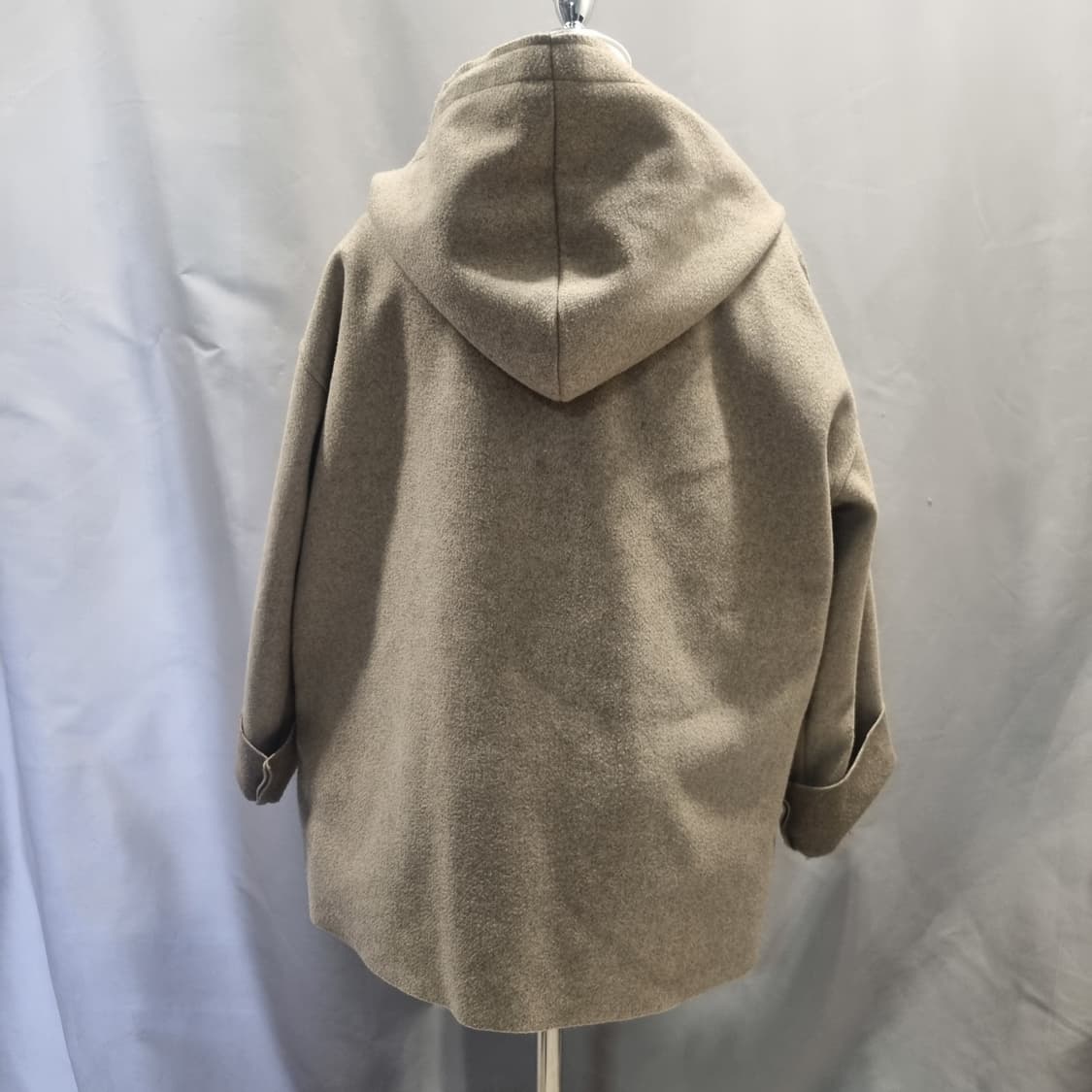 후드 모직 코트 베이지 여성 상품이미지2