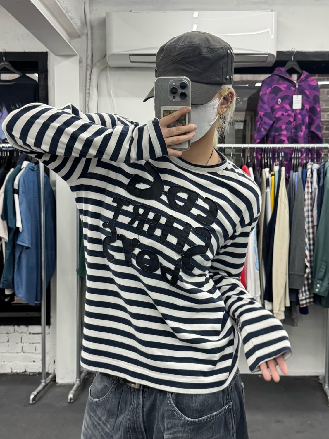 꼼데가르송 Shirt Boy 스트라이프 롱슬리브 상품이미지1