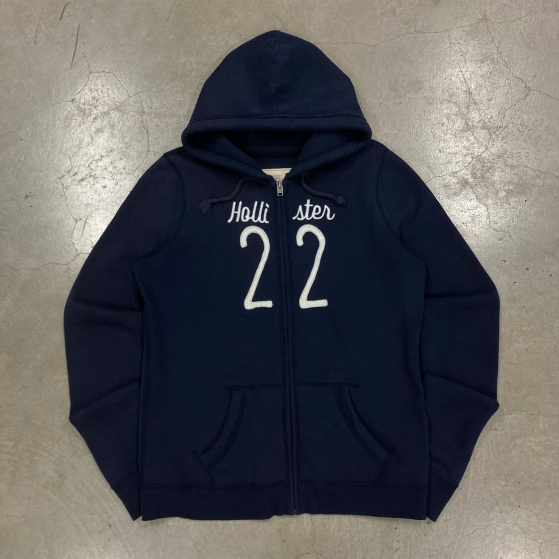 홀리스터 네이비 컬러 빅로고 후드집업 상품이미지1