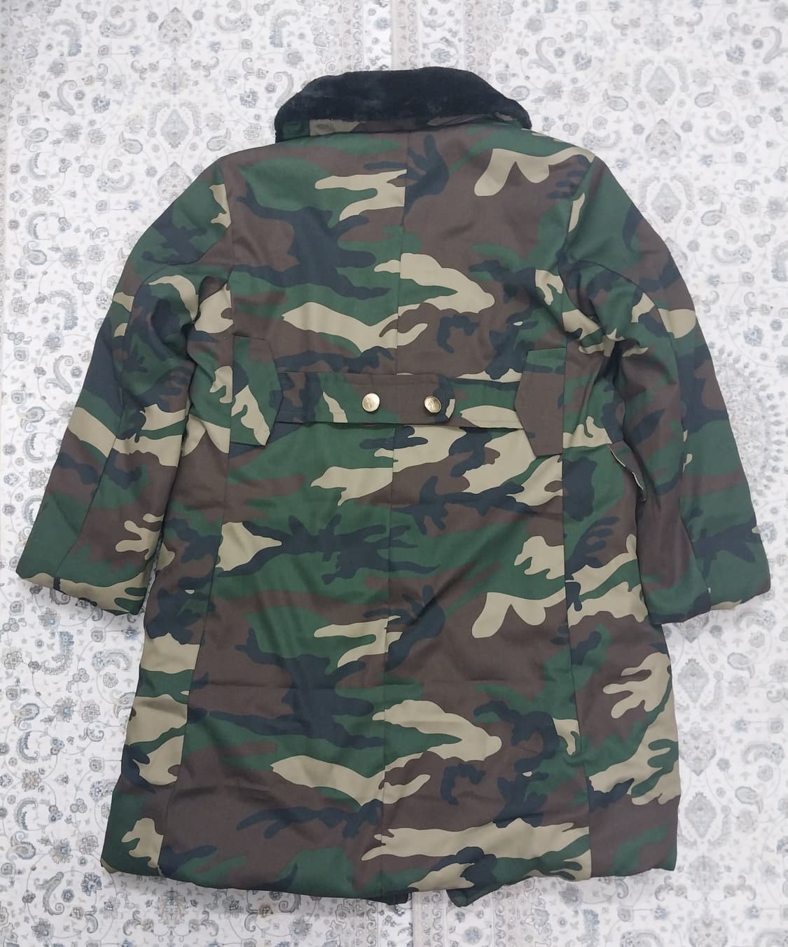빈티지 밀리터리 카라 퍼 금장단추 코트 F (안쪽 플리스,105-110) 상품이미지3