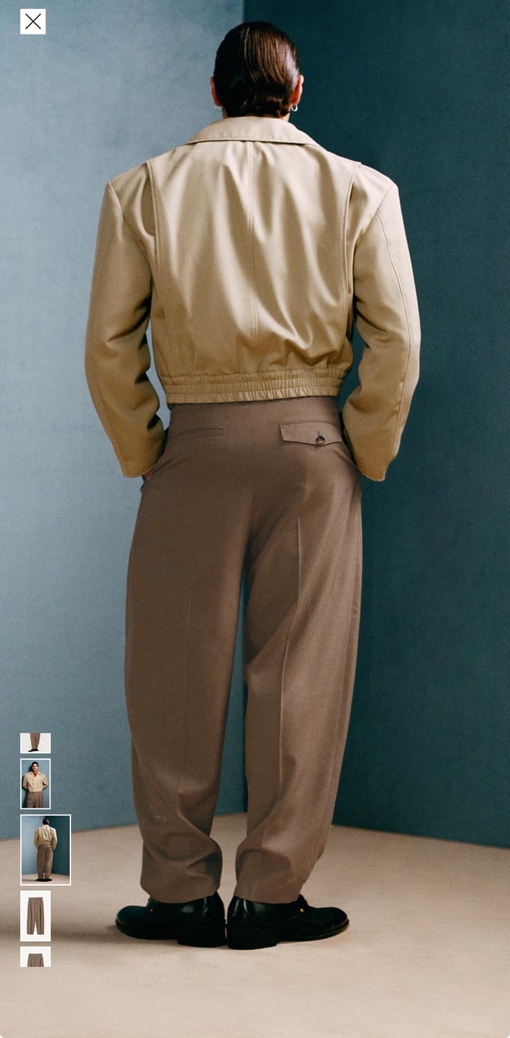 자라 x 윌리 차바리아 플리츠 수트 트라우저 카멜 상품이미지7