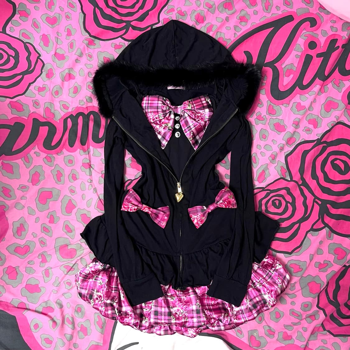 { 개인 결제창 } MA*RS 마즈 로즈 체크 패턴 벌룬 스커트 상품이미지1