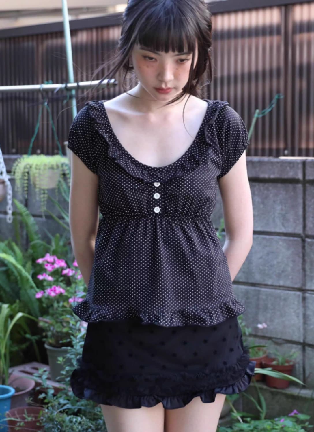 MESH STAR RUFFLE MINI SKIRT 상품이미지3