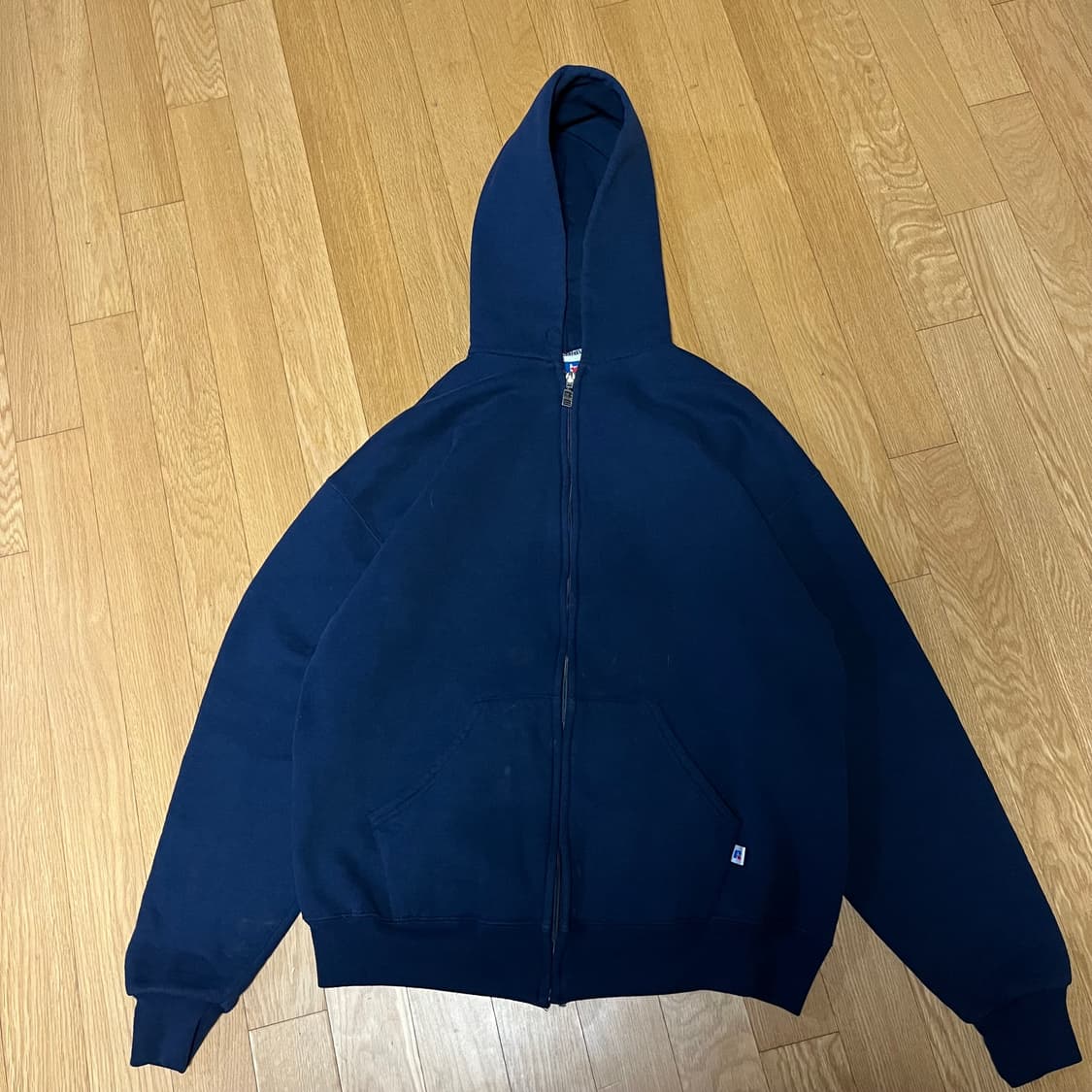 [L] 90s 빈티지 러셀 후드집업 네이비 상품이미지2