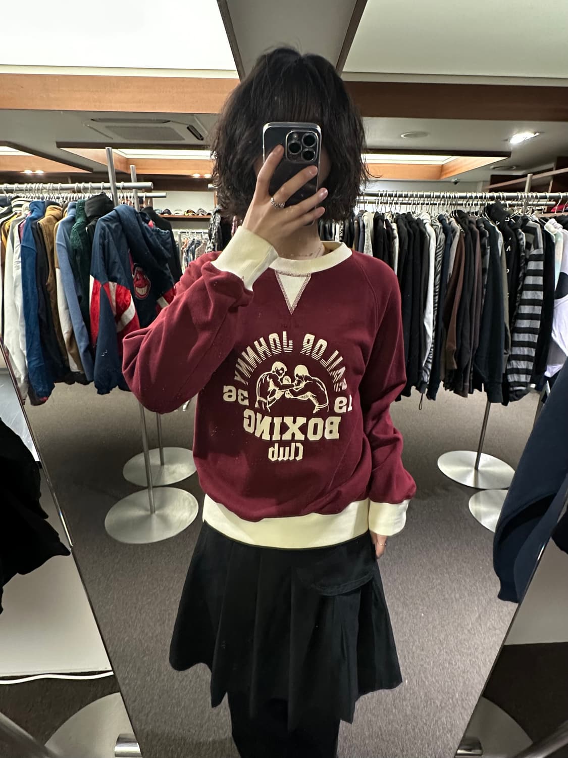 XL)세일러 조니 복싱 스포츠웨어 버건디 스웻셔츠 상품이미지1