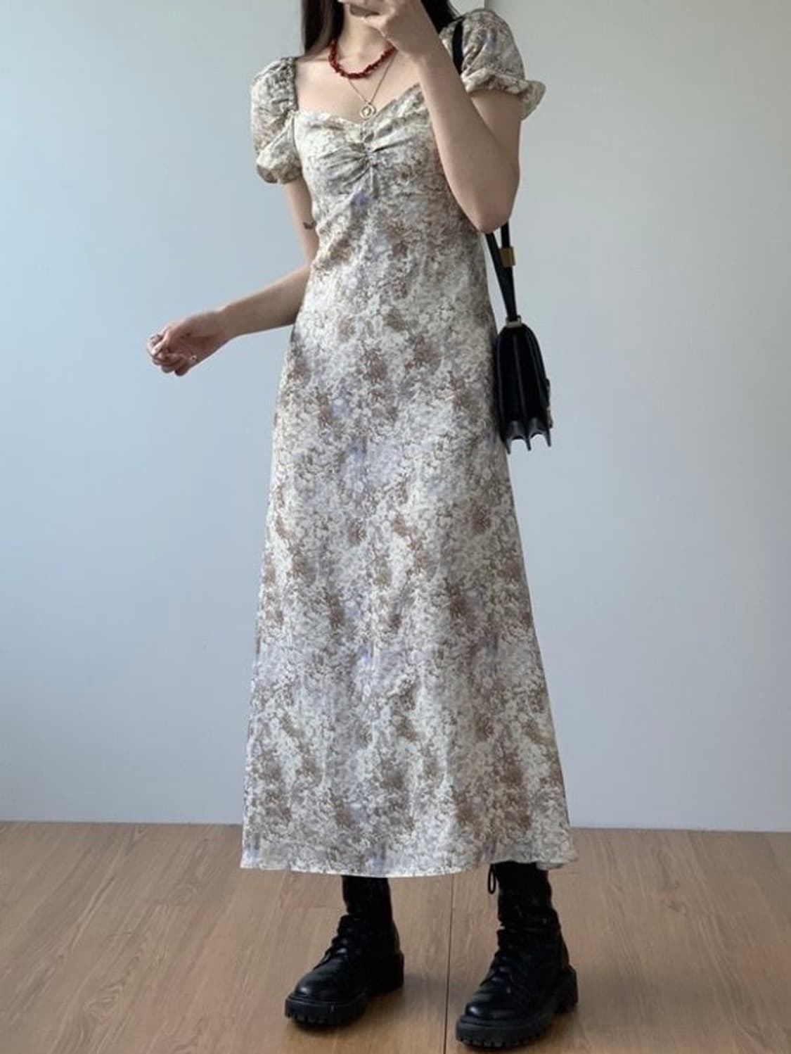 [새상품] 루루서울 마가렛 퍼프 롱 드레스 베이지 상품이미지2