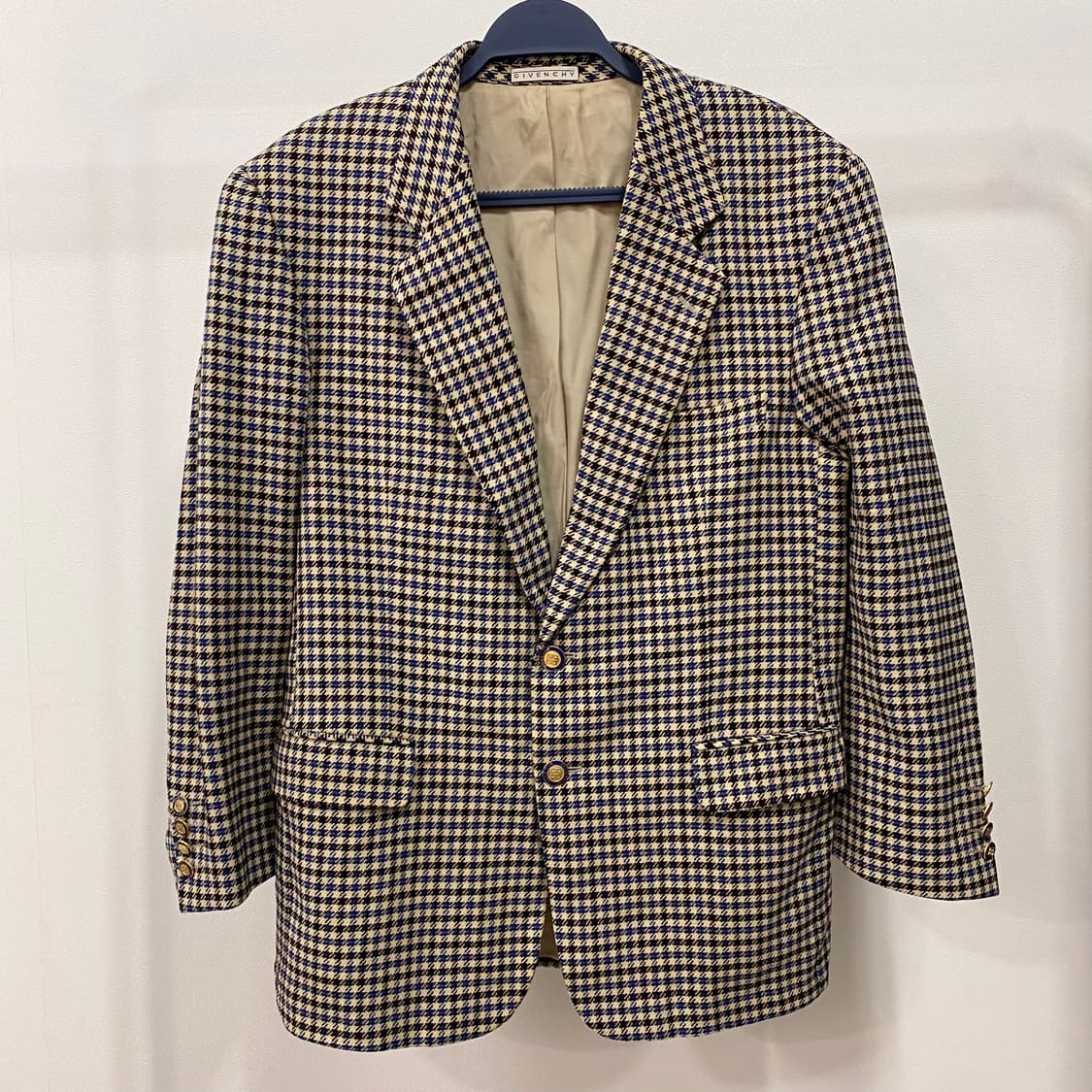 지방시 무슈 금장 울 쉐퍼드 체크 블레이저 상품이미지1