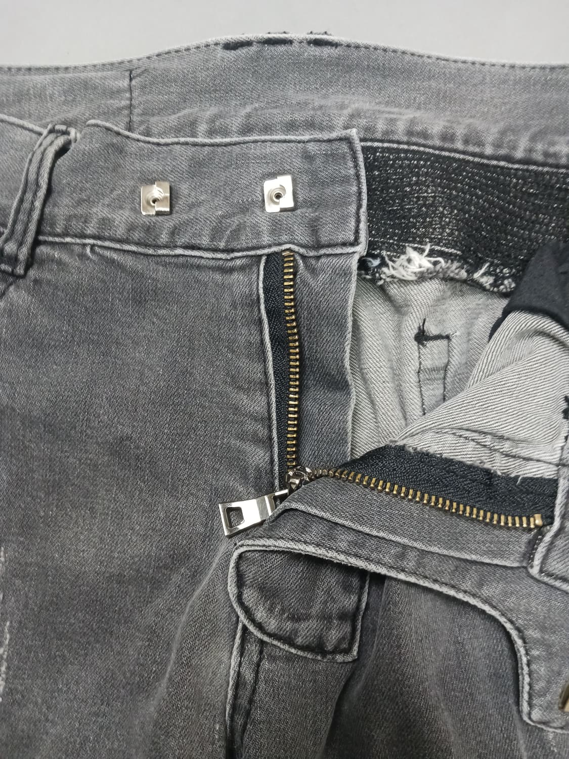 [34] 발망 그레이워싱 와이드 바이커진 청바지 상품이미지6