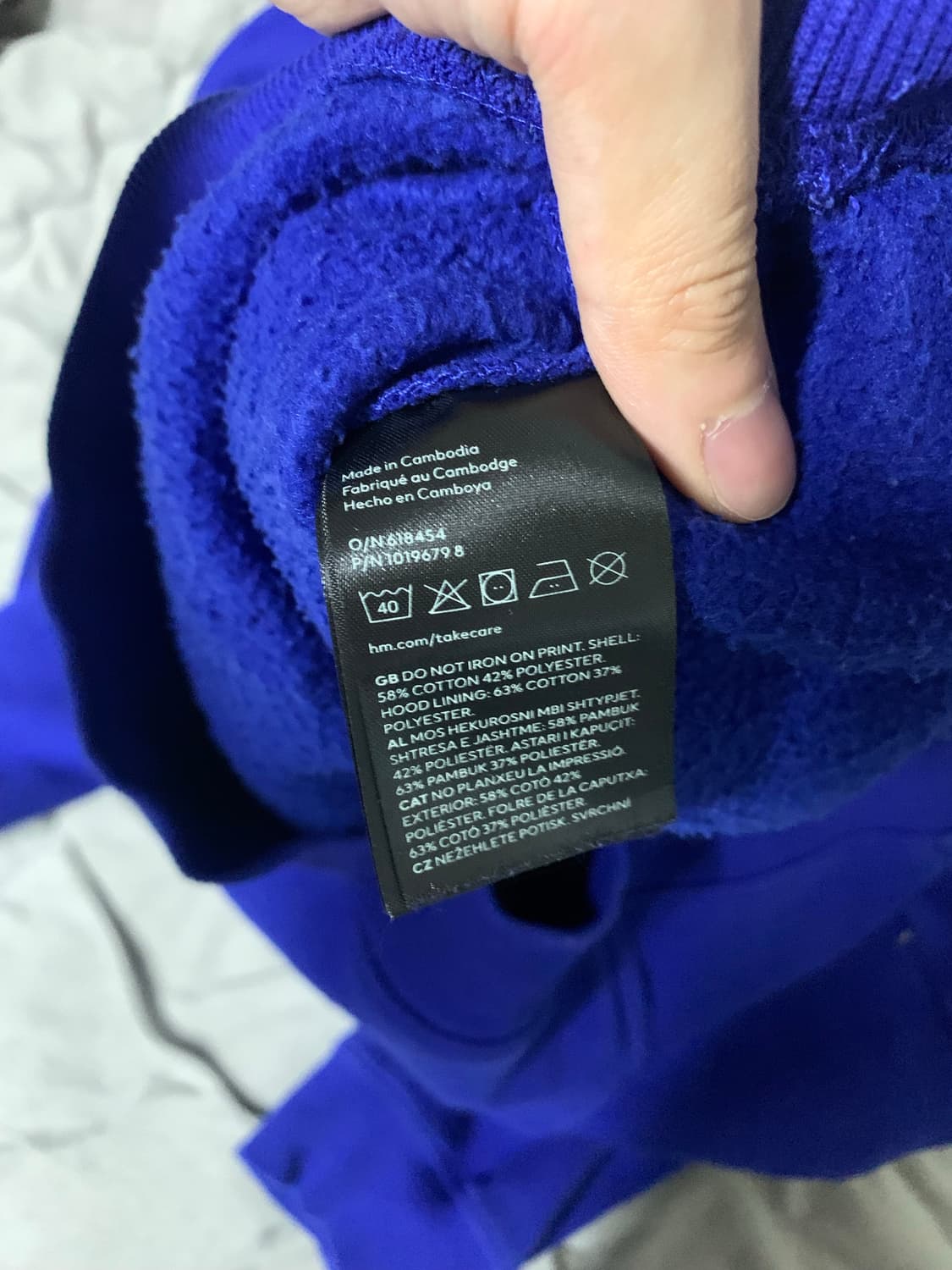 H&M 블루 후드티 (US L) 상품이미지4