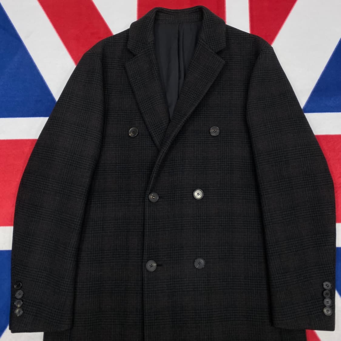 마마가리 체크 롱코트 50 실측 L -XL  상품이미지3