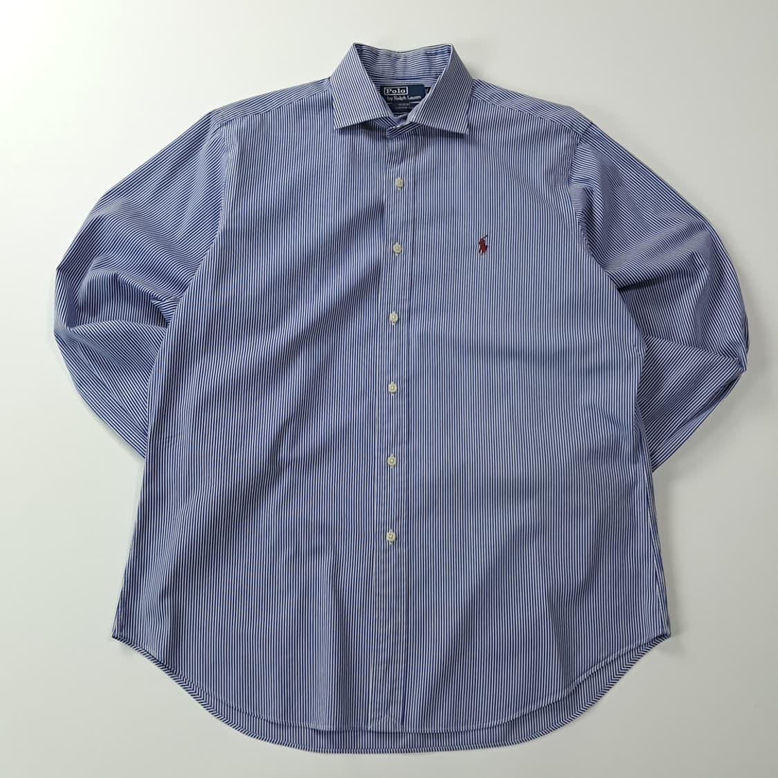CK526 XL 폴로 90s 홍콩판 핀스트라이프 블루 셔츠 남방 상품이미지1
