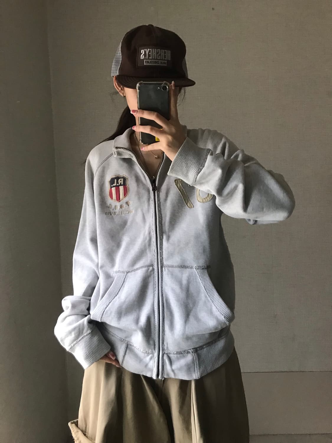 폴로 USA 백멜란지 면집업 상품이미지1